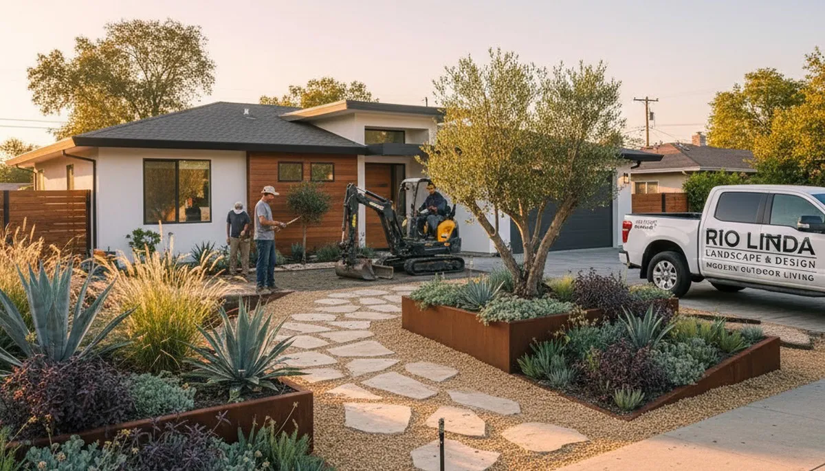 Landscaping crew serving Sacramento, CA with professional lawn and garden care